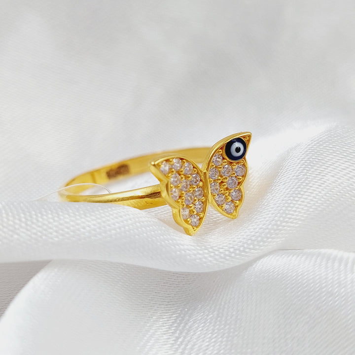 21K Gold Stone Butterfly Ring by Saeed Jewelry - Image 3