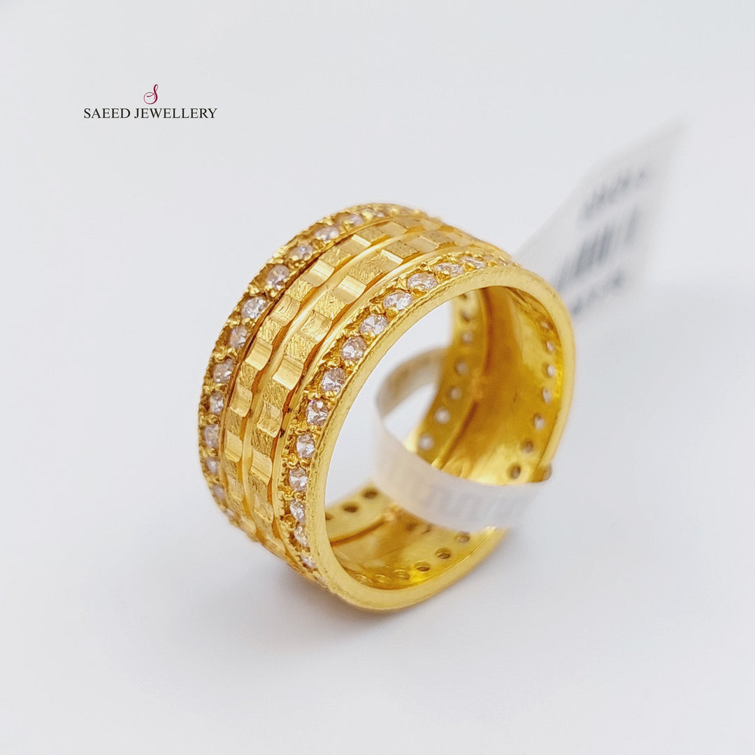 21K Gold Stone Wedding Ring by Saeed Jewelry - Image 9