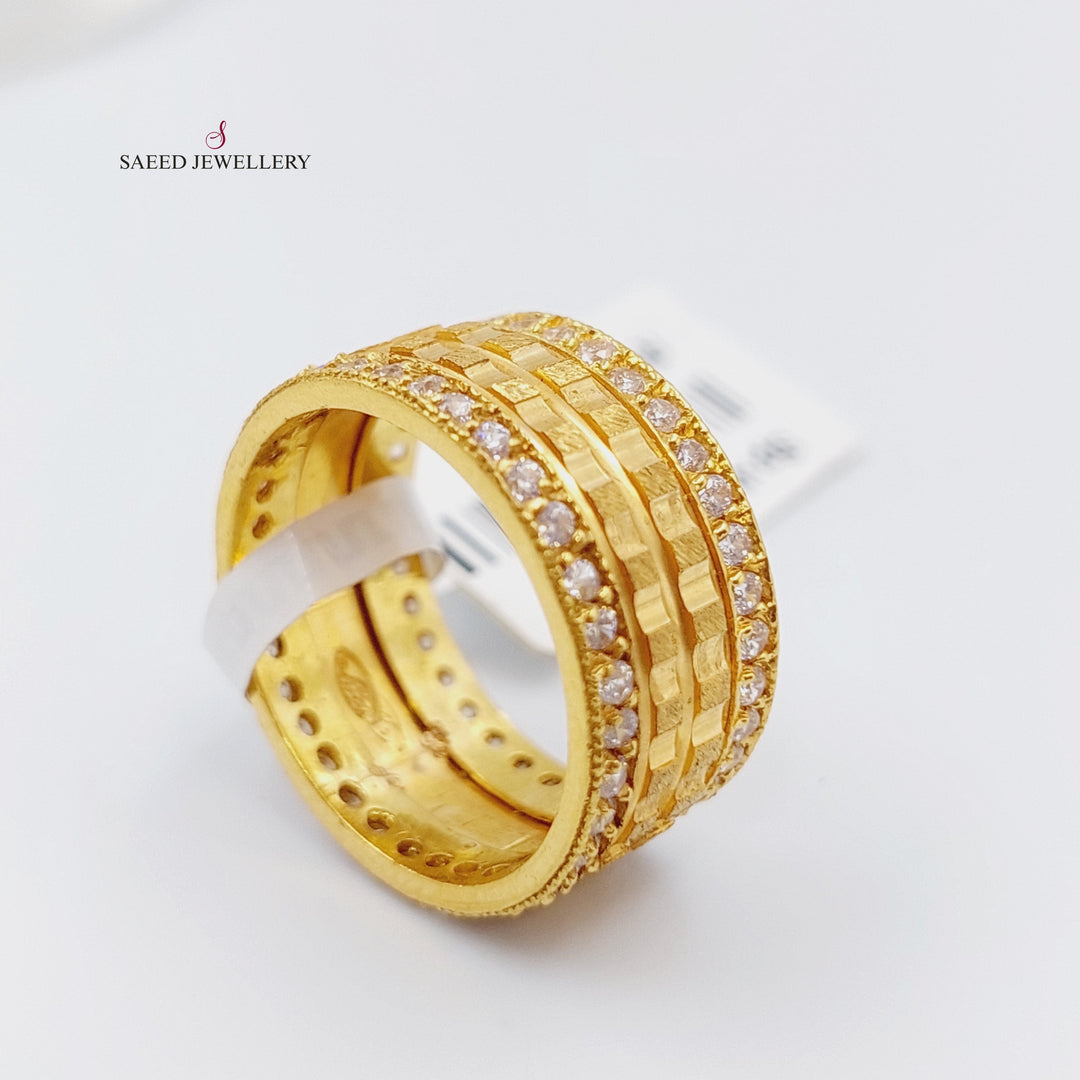 21K Gold Stone Wedding Ring by Saeed Jewelry - Image 6