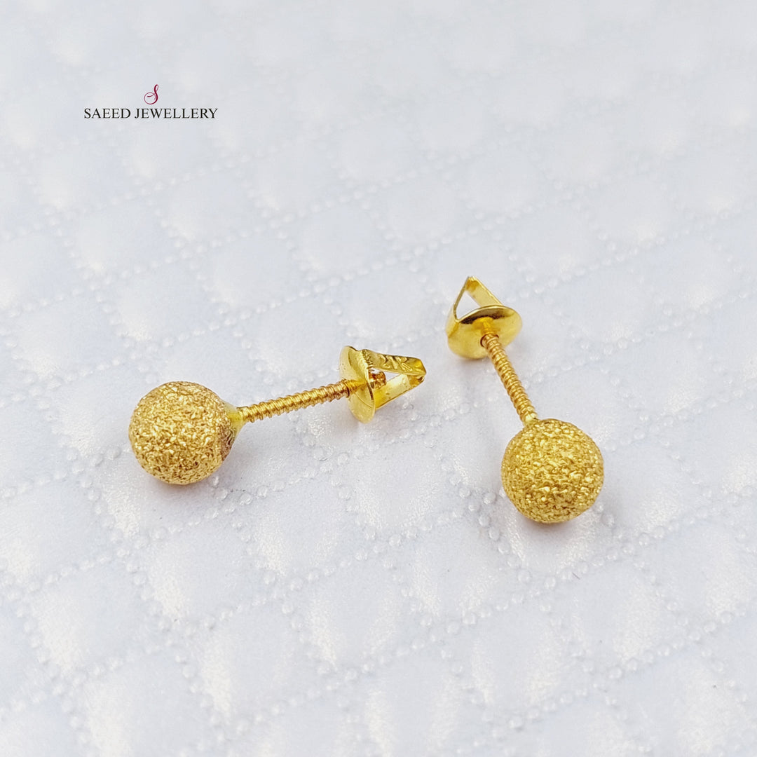 21K Gold Sugar Earrings by Saeed Jewelry - Image 3