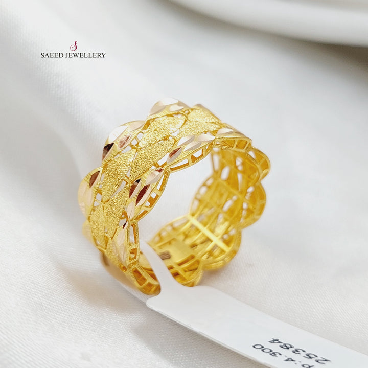 21K Gold Sugar Wedding Ring by Saeed Jewelry - Image 9