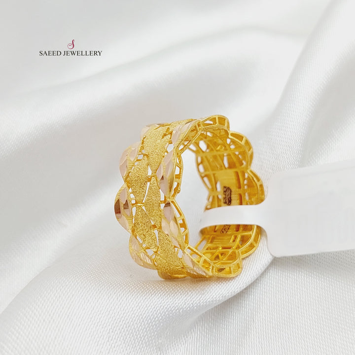 21K Gold Sugar Wedding Ring by Saeed Jewelry - Image 3