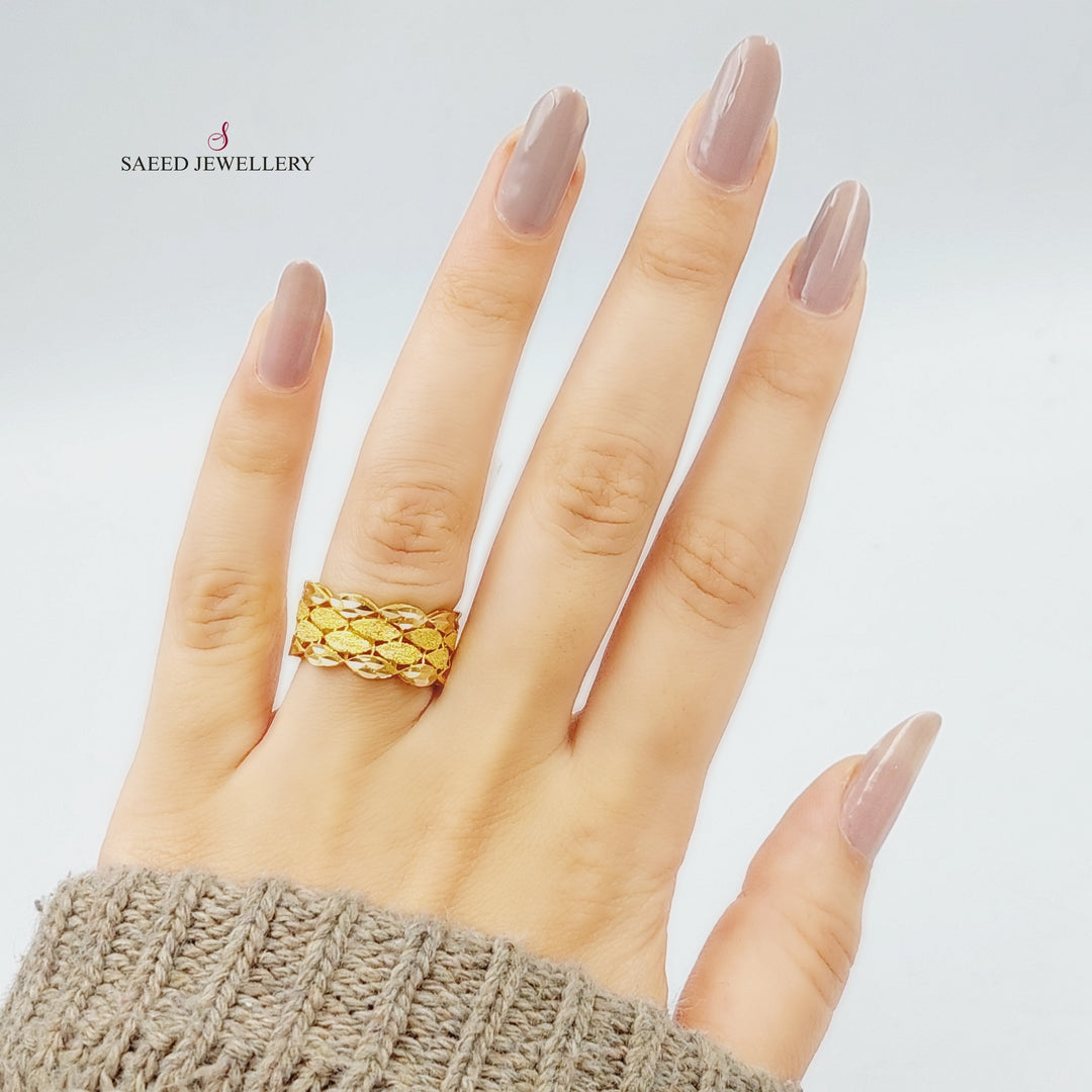 21K Gold Sugar Wedding Ring by Saeed Jewelry - Image 9