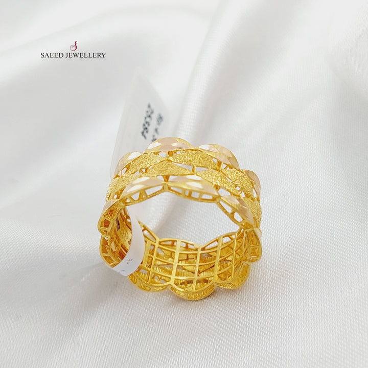 21K Gold Sugar Wedding Ring by Saeed Jewelry - Image 8