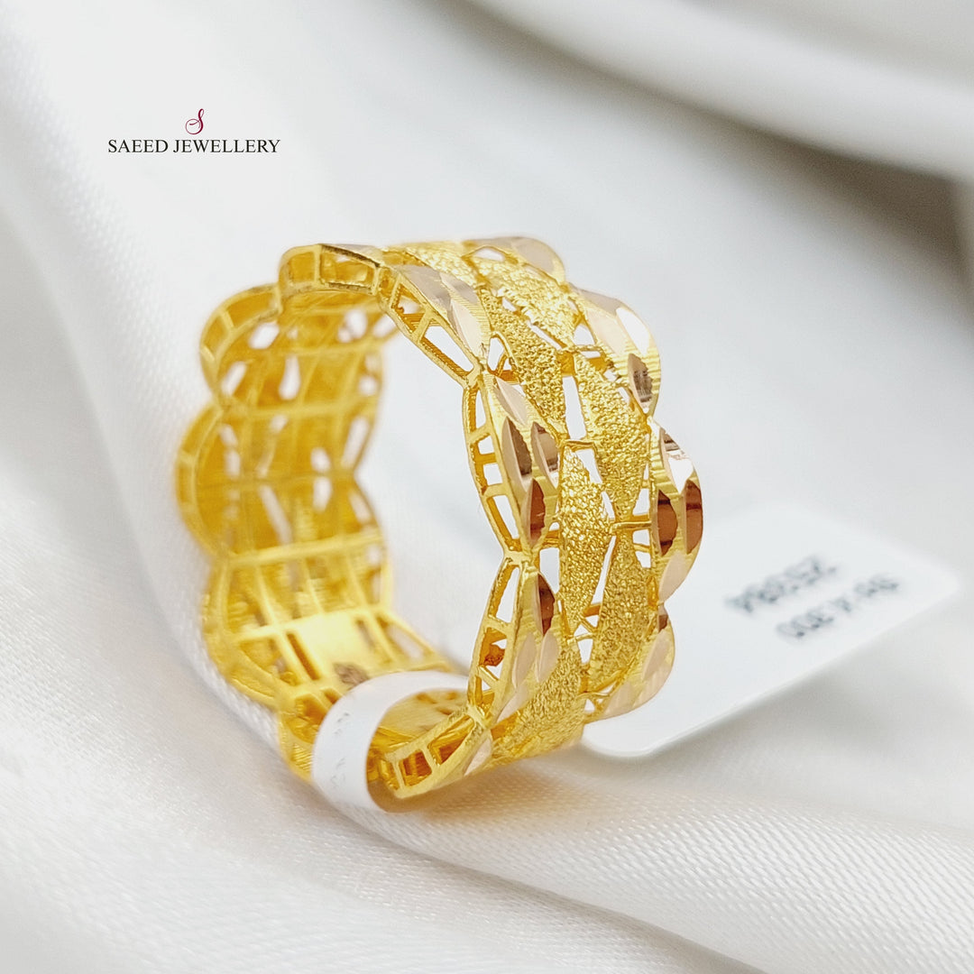 21K Gold Sugar Wedding Ring by Saeed Jewelry - Image 9