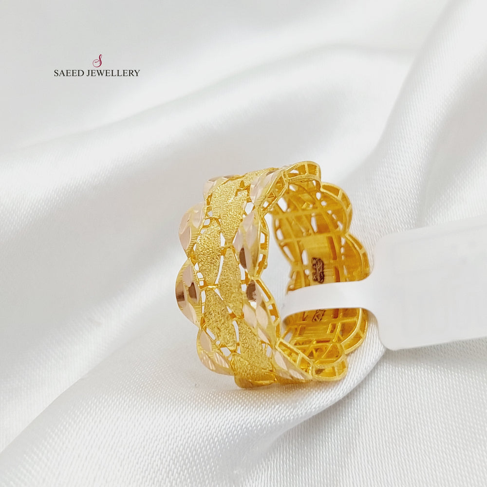 21K Gold Sugar Wedding Ring by Saeed Jewelry - Image 2