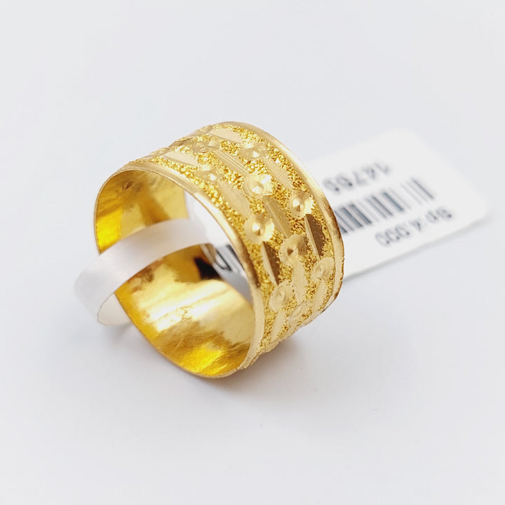 21K Gold Sugar Wedding Ring by Saeed Jewelry - Image 3