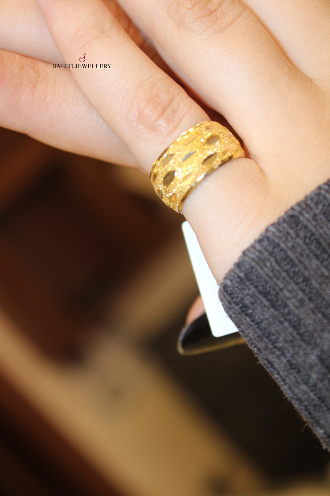 21K Gold Sugar Wedding Ring by Saeed Jewelry - Image 2