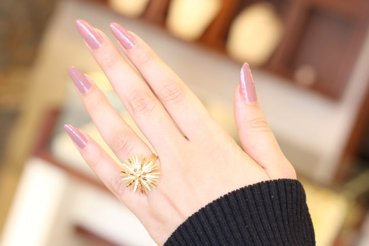 21K Gold Sun Ring by Saeed Jewelry - Image 2