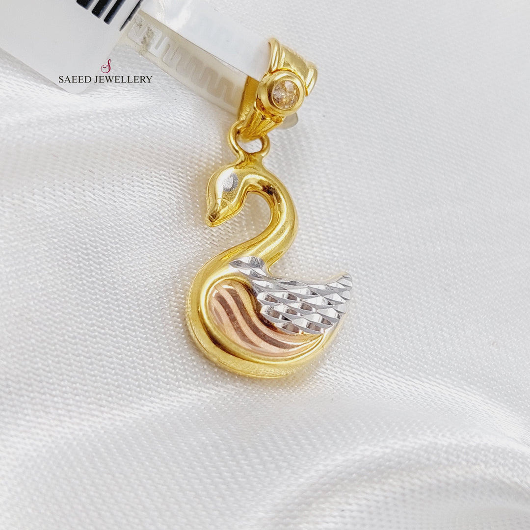 21K Gold Swan Pendant by Saeed Jewelry - Image 3