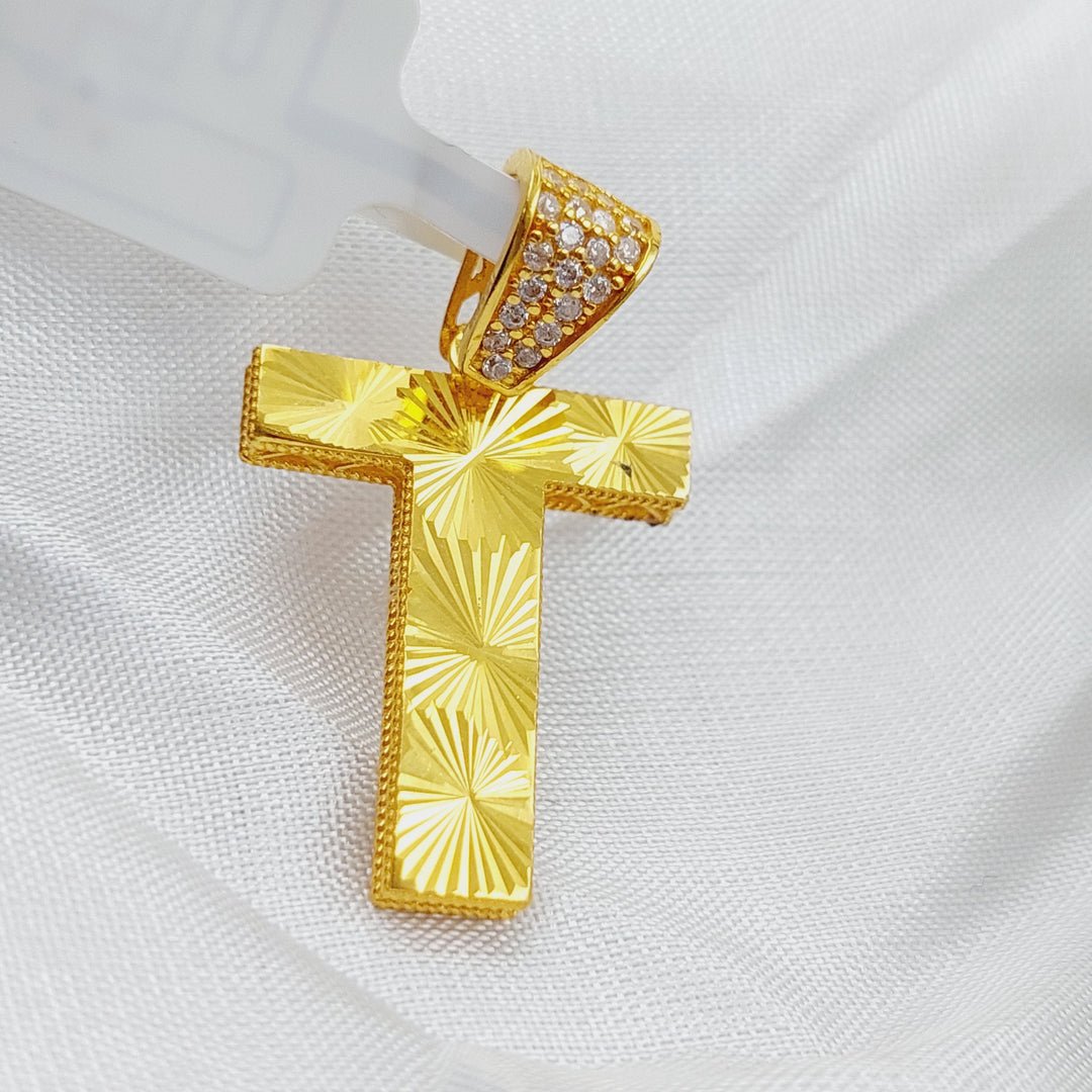 21K Gold T Letter Pendant by Saeed Jewelry - Image 6