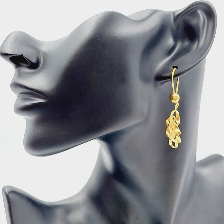 21K Gold Taft Earrings by Saeed Jewelry - Image 2