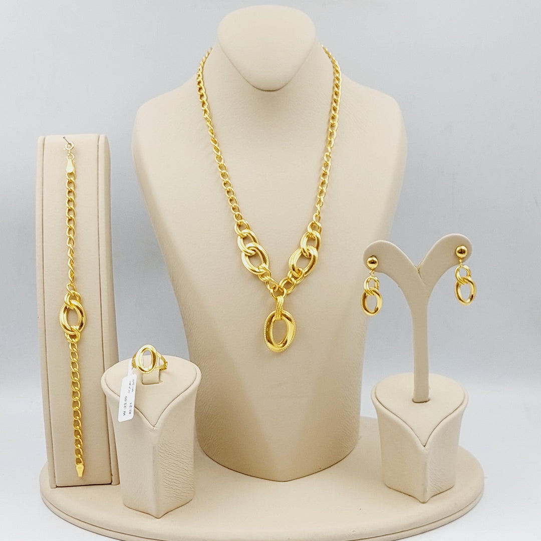 21K Gold Four Pieces Taft Set by Saeed Jewelry - Image 5