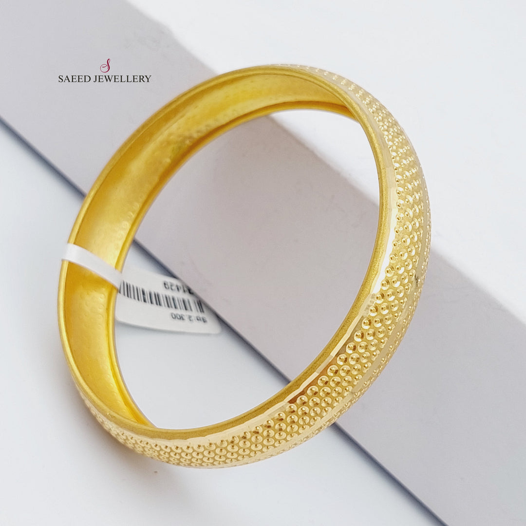 21K Gold Thin Kontor Bangle by Saeed Jewelry - Image 5