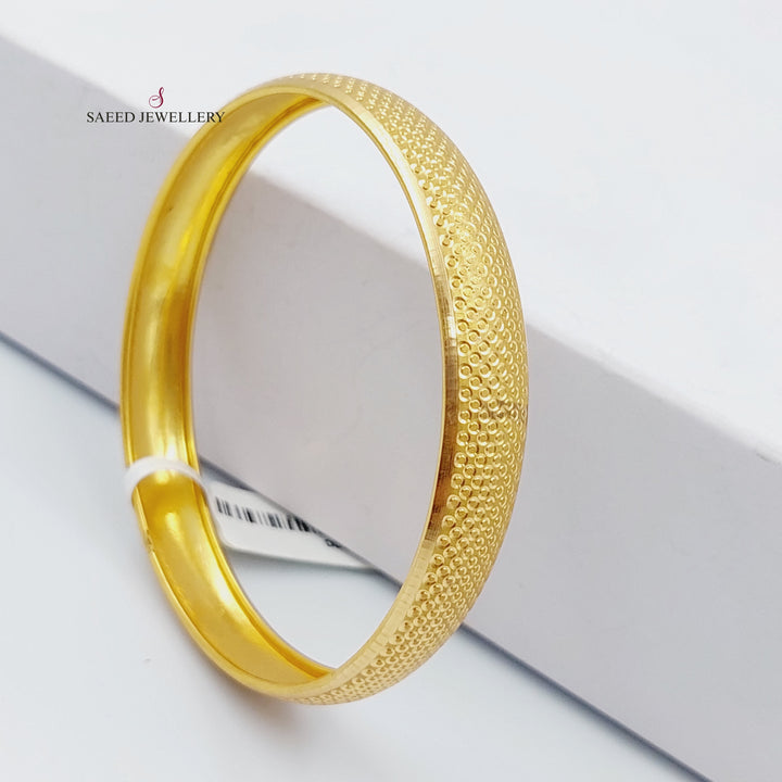 21K Gold Thin Kontor Bangle by Saeed Jewelry - Image 1