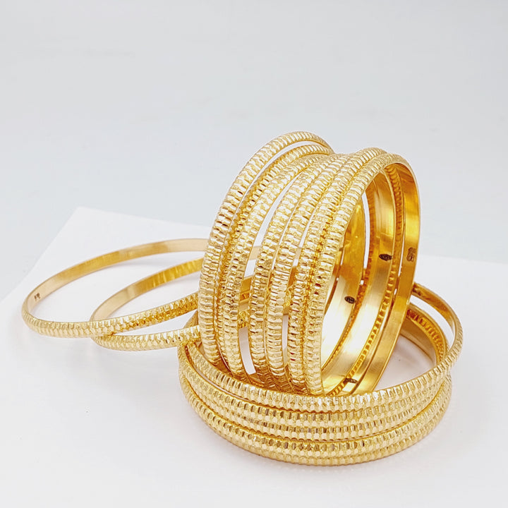 21K Thin Laser Bangle Made of 21K Yellow Gold by Saeed Jewelry-25538