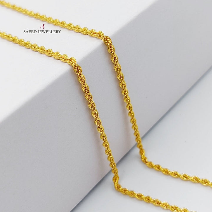 21K Gold Thin Rope Chain by Saeed Jewelry - Image 7