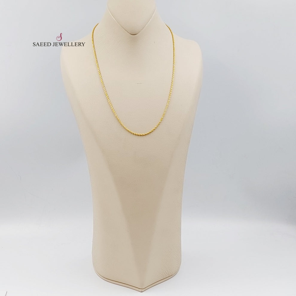 21K Gold Thin Rope Chain by Saeed Jewelry - Image 9