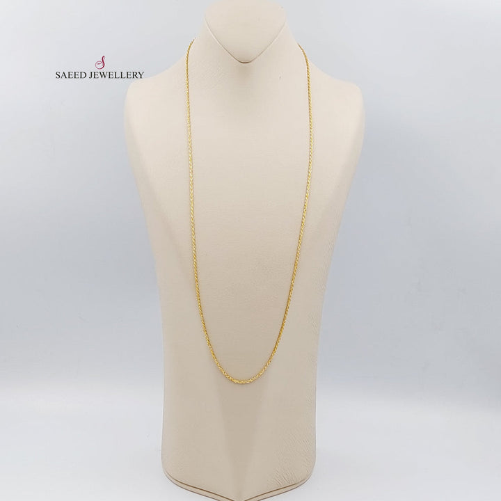 21K Gold Thin Rope Chain by Saeed Jewelry - Image 1