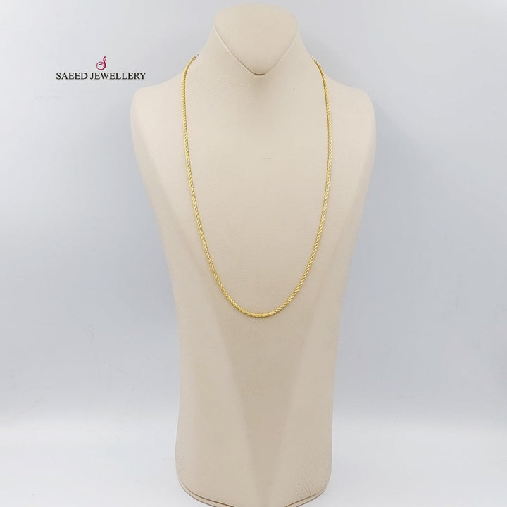 21K Gold Thin Rope Chain by Saeed Jewelry - Image 8