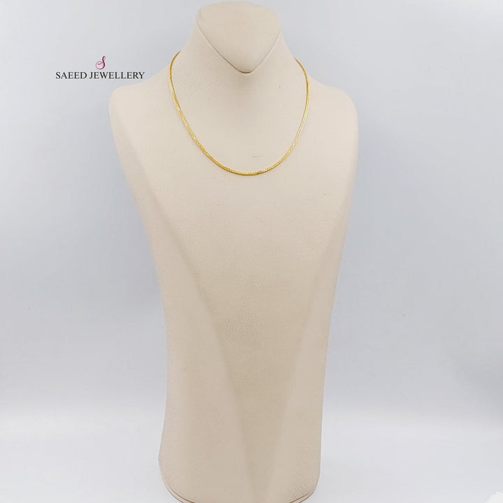 21K Gold Thin Franco Chain by Saeed Jewelry - Image 4