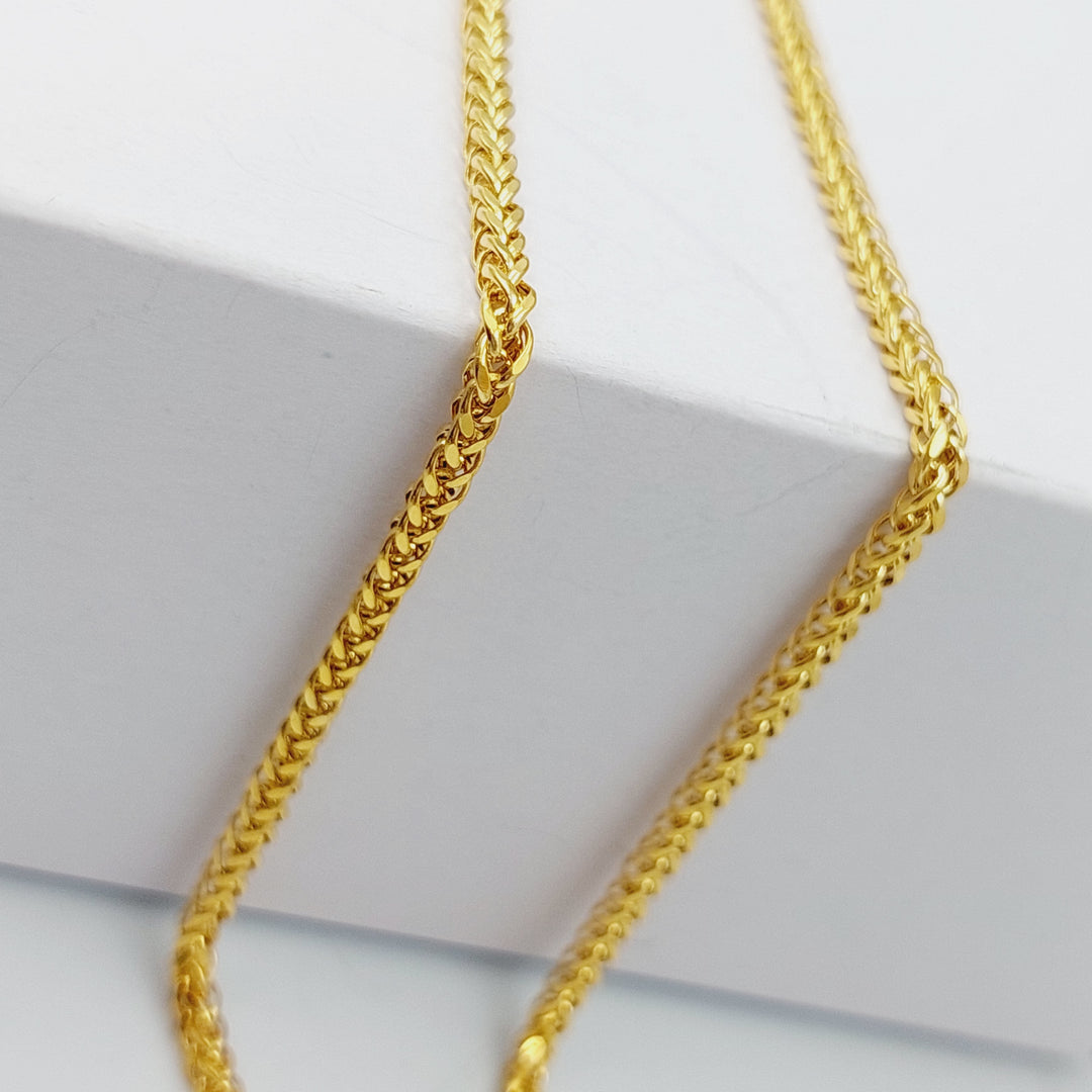 21K Gold Thin Franco Chain by Saeed Jewelry - Image 3