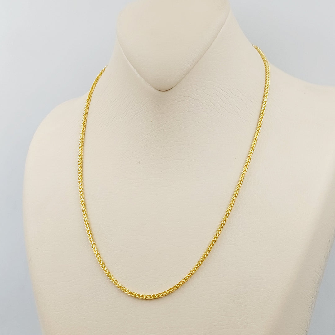 21K Gold Thin Franco Chain by Saeed Jewelry - Image 7