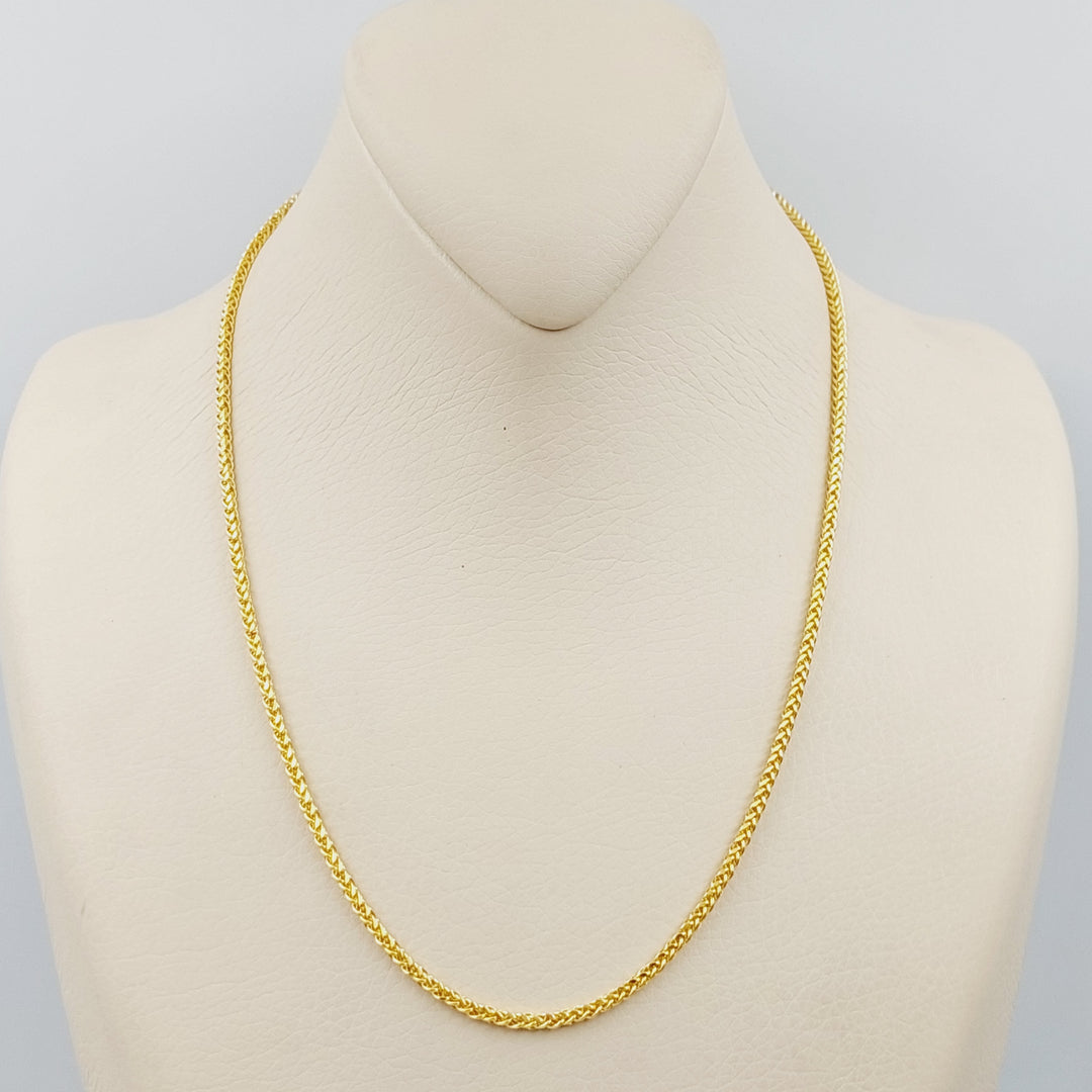 21K Gold Thin Franco Chain by Saeed Jewelry - Image 4