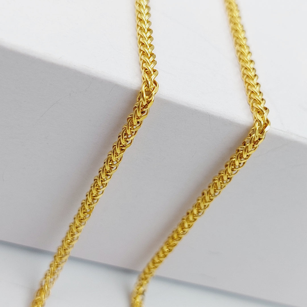 21K Gold Thin Franco Chain by Saeed Jewelry - Image 2