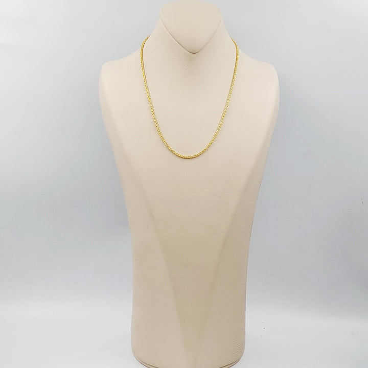 21K Gold Thin Franco Chain by Saeed Jewelry - Image 4