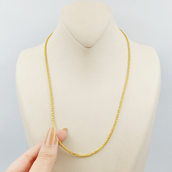 21K Gold Thin Franco Chain by Saeed Jewelry - Image 2