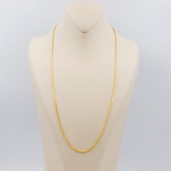 21K Gold Thin Franco Chain by Saeed Jewelry - Image 2