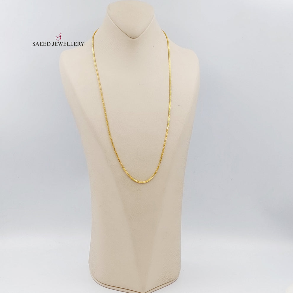 21K Gold Thin Franco Chain by Saeed Jewelry - Image 6