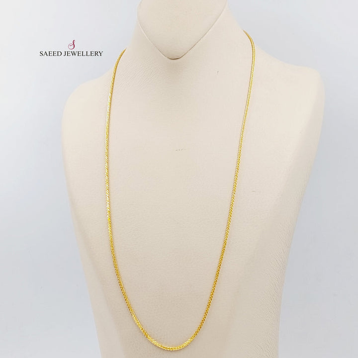 21K Gold Thin Franco Chain by Saeed Jewelry - Image 1