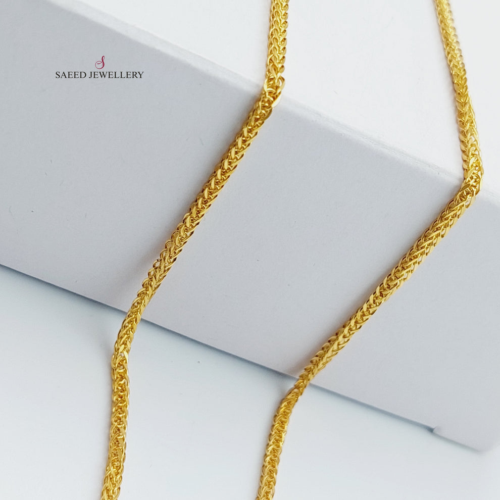 21K Gold Thin Franco Chain by Saeed Jewelry - Image 5