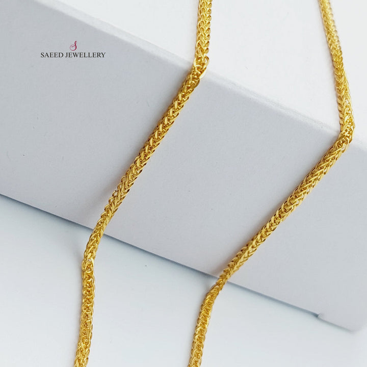 21K Gold Thin Franco Chain by Saeed Jewelry - Image 2