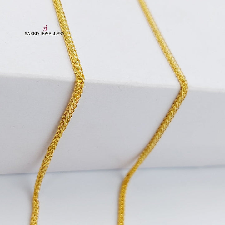 21K Gold Thin Franco Chain by Saeed Jewelry - Image 5