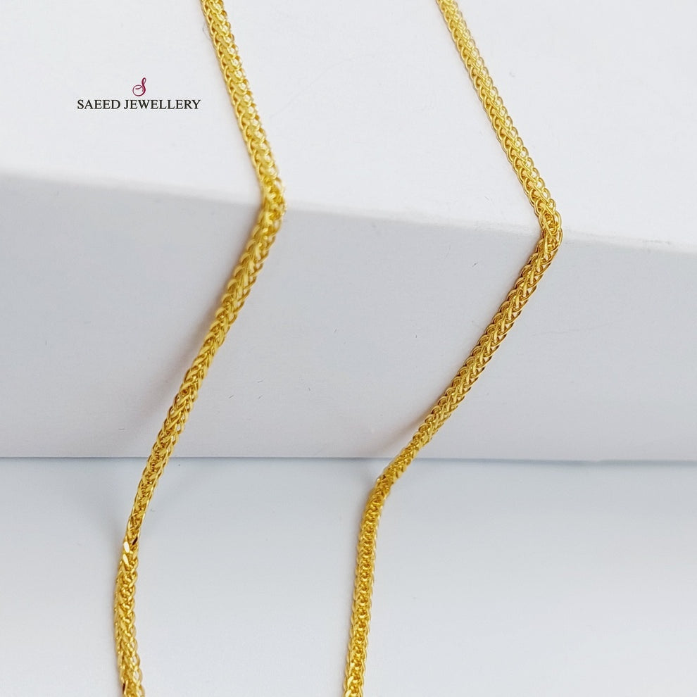 21K Gold Thin Franco Chain by Saeed Jewelry - Image 4