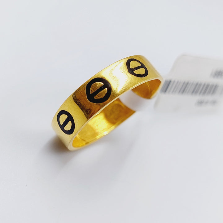 21K Gold Thin Wedding Ring by Saeed Jewelry - Image 6