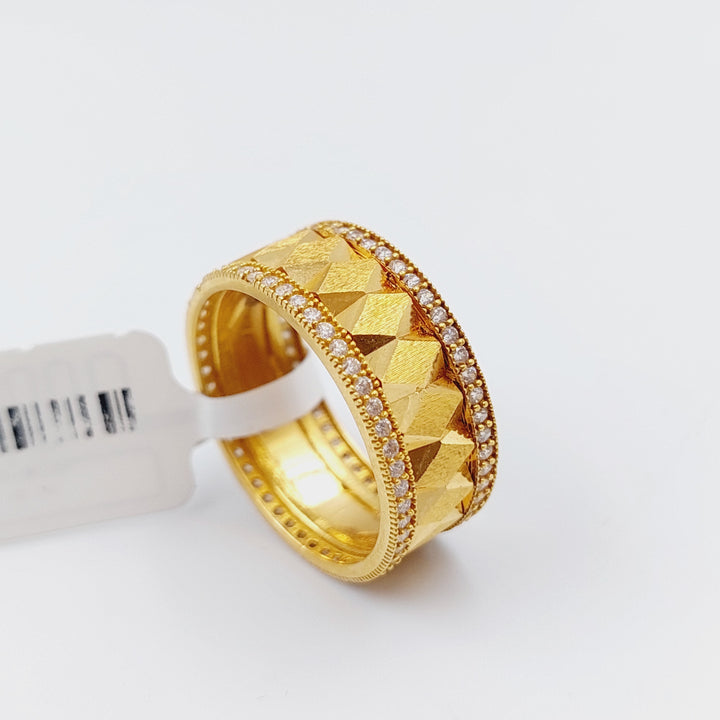 21K Gold Thin Zirconia Wedding Ring by Saeed Jewelry - Image 6