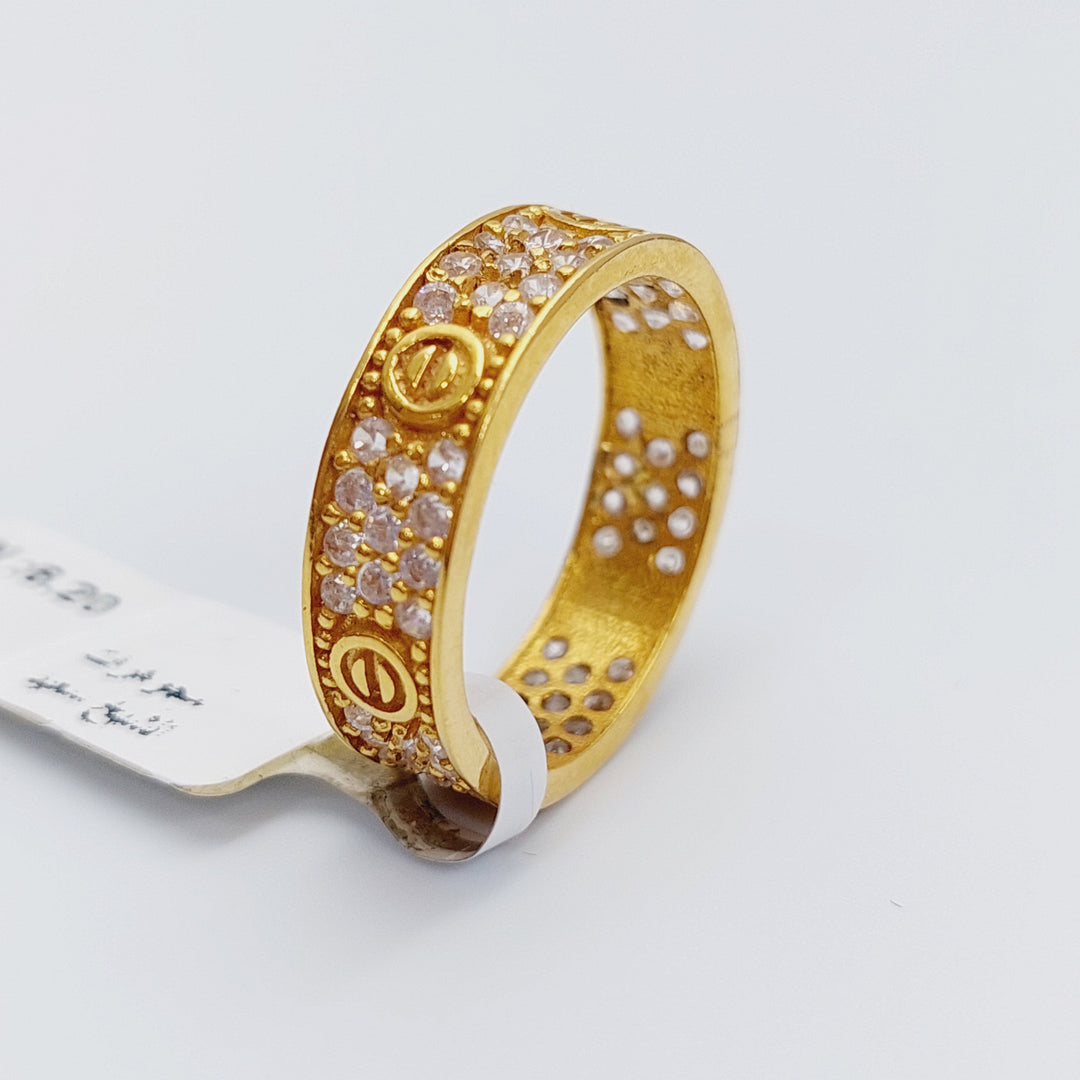 21K Gold Thin Zirconia Wedding Ring by Saeed Jewelry - Image 3