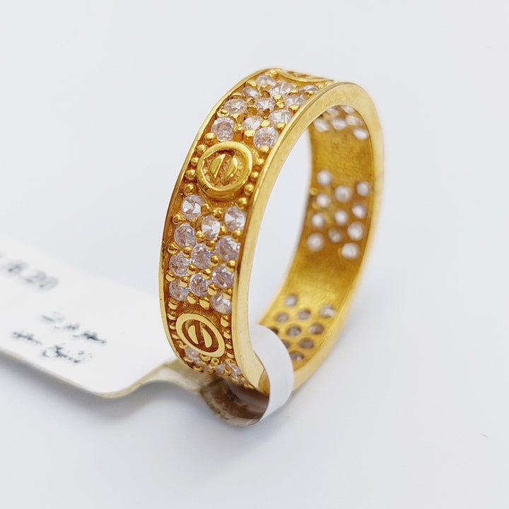 21K Gold Thin Zirconia Wedding Ring by Saeed Jewelry - Image 11