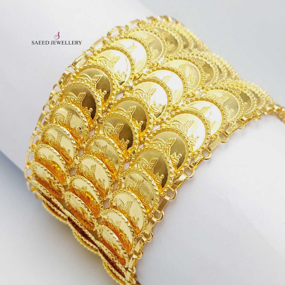 21K Gold Three ranges of Rashadi Bracelet by Saeed Jewelry - Image 2