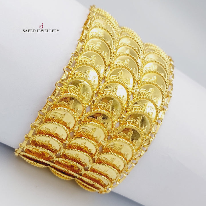 21K Gold Three ranges of Rashadi Bracelet by Saeed Jewelry - Image 4