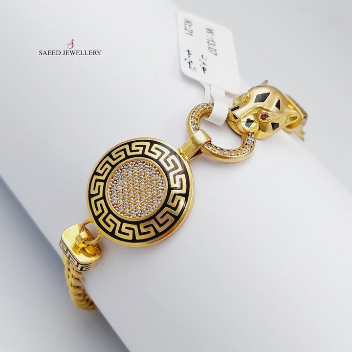 21K Gold Tiger Bracelet by Saeed Jewelry - Image 3