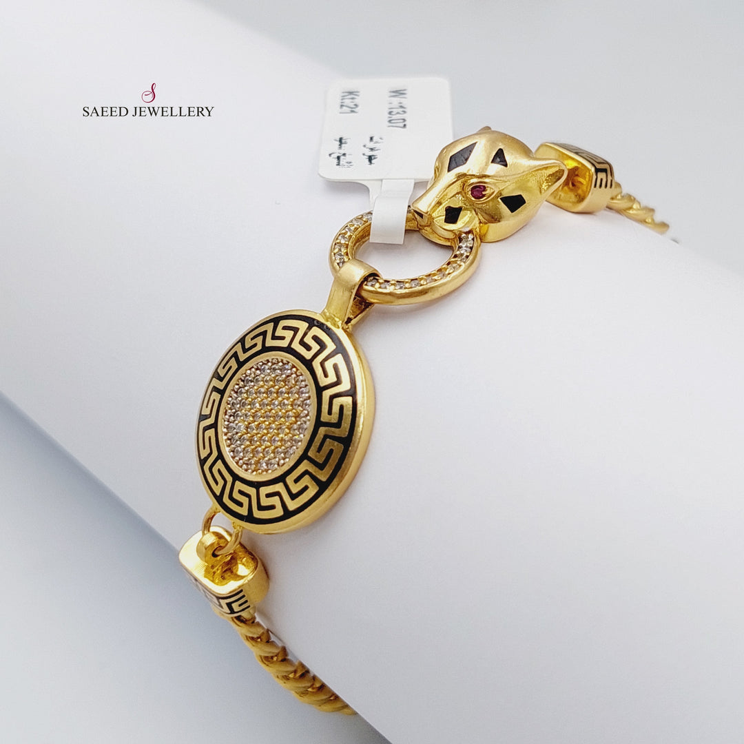 21K Gold Tiger Bracelet by Saeed Jewelry - Image 1