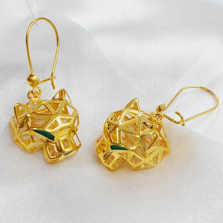 21K Gold Tiger Earrings by Saeed Jewelry - Image 4