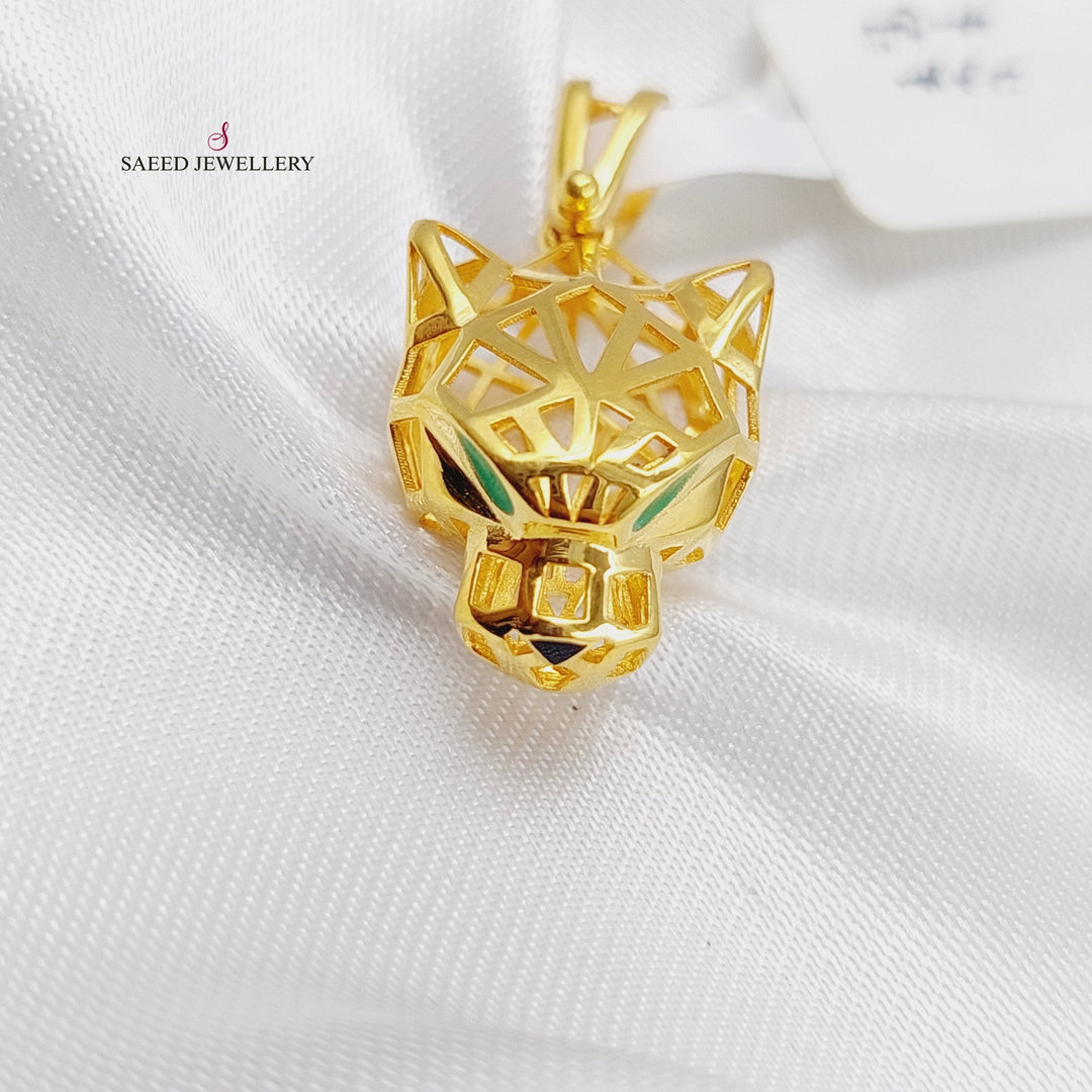 21K Gold Tiger Pendant by Saeed Jewelry - Image 1