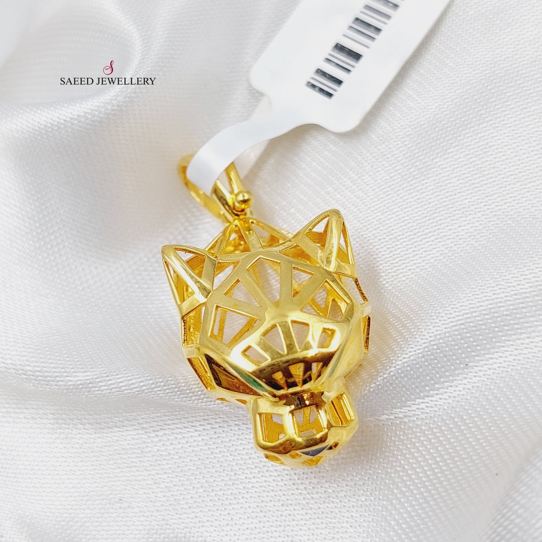 21K Gold Tiger Pendant by Saeed Jewelry - Image 4