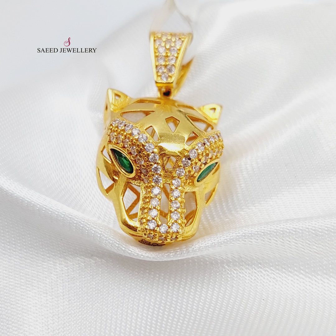 21K Gold Tiger Pendant by Saeed Jewelry - Image 1